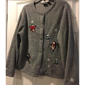Croft & Barrow Winter Fleece with Penguins - XL
